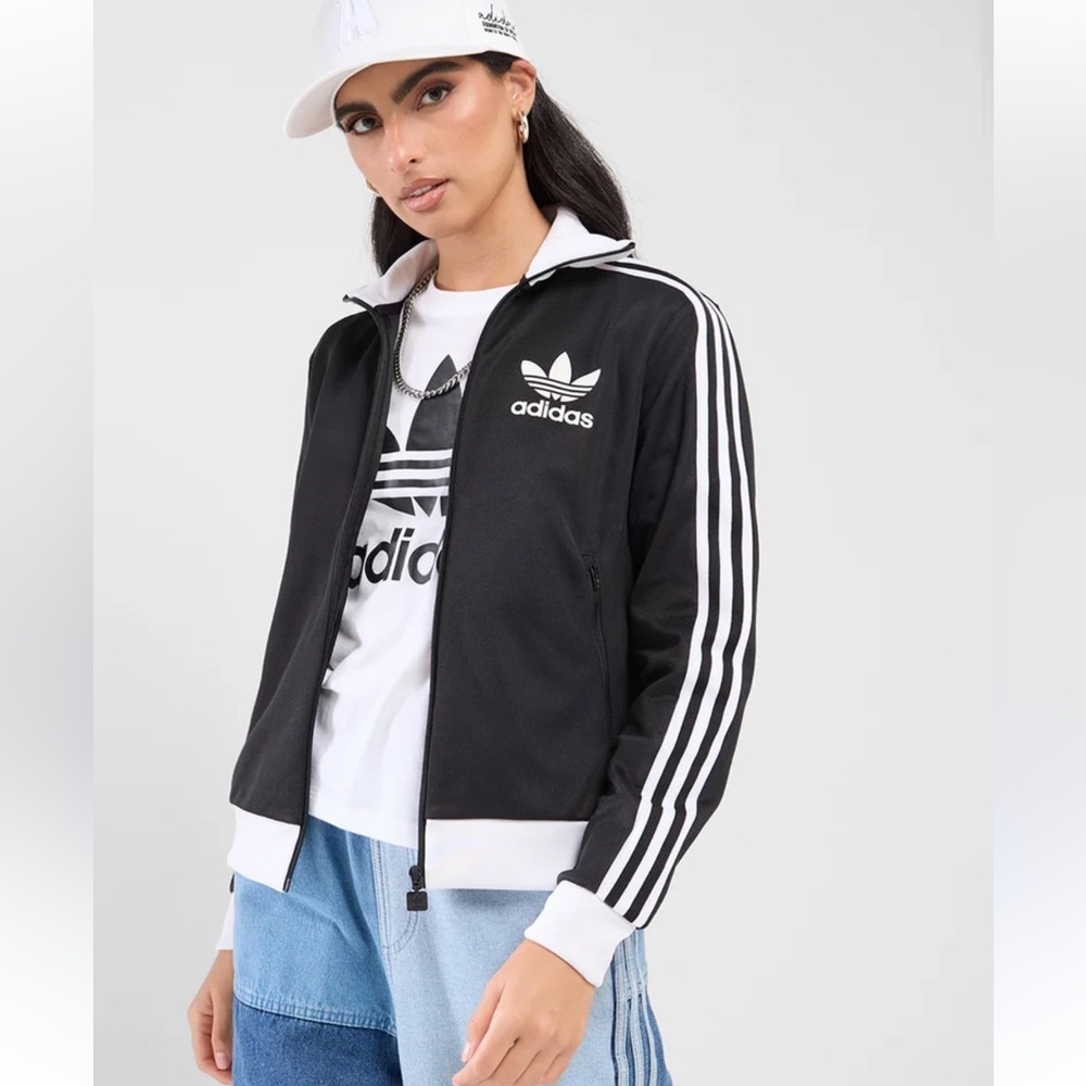 Adidas Women's Heritage Black and White track top Jacket
